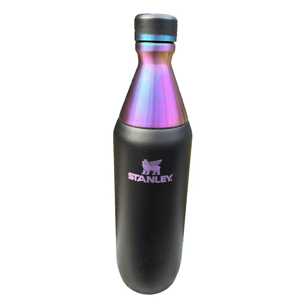 Stanley 20 oz All Day Slim Water Bottle Black Chroma Iridescent Purple Stainless